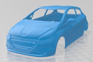 peugeot 208 gti 2013 printable body car 3d print model in automotive 3dexport slot scalextric tamiya rc miniz hobby micro 3d print model - Mito3D