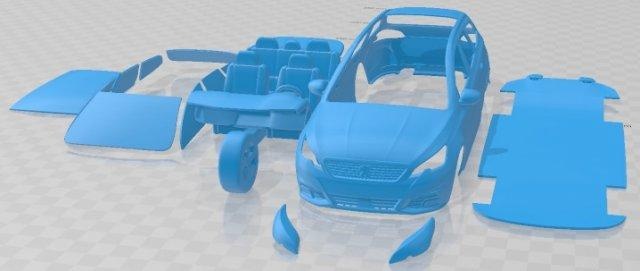 peugeot 308 sw 2019 imprimible coche vehiculo automotor espacio scalextric Tamiya rc miniz pasatiempo micro 3d print model - Mito3D