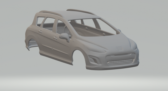 peugeot 308 wagon véhicule moulé pression roues chaudes fente voiture slot chaud jouets 3dpirnt impression imprimable 3d print model - Mito3D