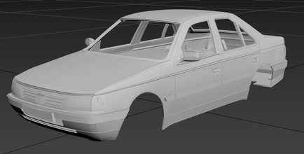 peugeot 405 imprimível corpo carro 3d impressão modelo in automotivo 3dexport fenda escalextrico miniz automóvel rc tamiya frança 3d print model - Mito3D