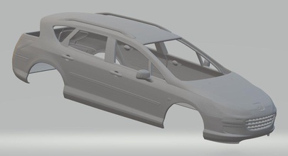 peugeot 407 sw imprimível corpo carro 3d impressão modelo in automotivo 3dexport fenda escalextrico tamiya rc rádio controle concha miniz 3d print model - Mito3D