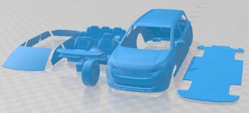 Peugeot 5008 2021 imprimível carro fenda escalextrico Tamiya rc miniz passatempo micro 3d print model - Mito3D