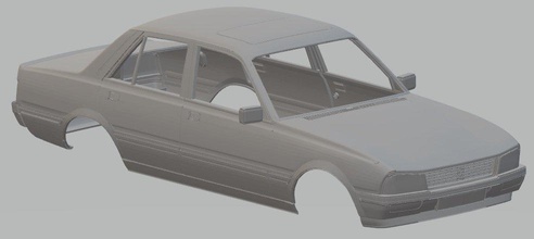 peugeot 505 gti imprimible cuerpo del coche shell rc miniz radio de control tamiya ranura scalextric 3d print model - Mito3D