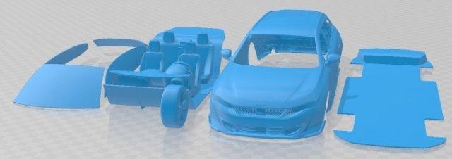 peugeot 508 sw pse 2021 printable car  automotive peugeot 508 sw pse 2021 printable car slot scalextric tamiya rc miniz hobby micro diecast  3d print model - Mito3D