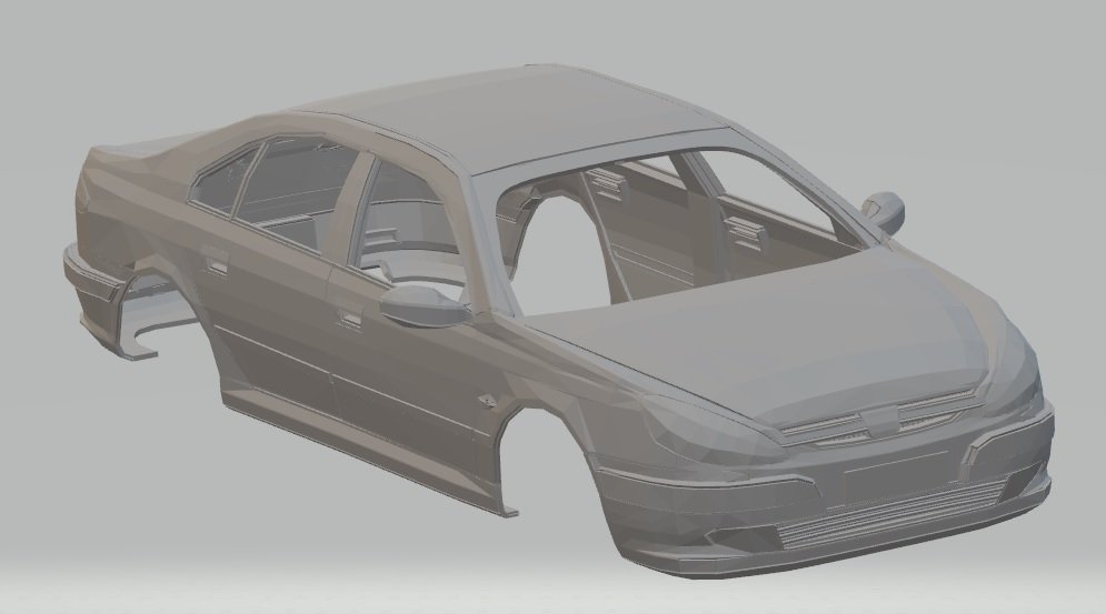 peugeot 607 imprimable corps de la voiture fente le système scalextric sport tamiya rc radio contrôle shell 3D print model - Mito3D