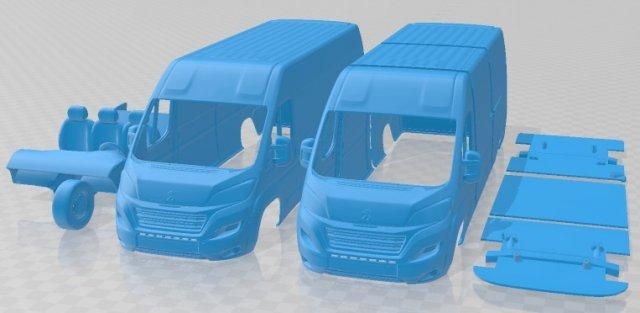 peugeot boksör 2020 yazdırılabilir kamyonet otomotiv yuva ölçülü Tamiya rc miniz hobi mikro döküm 3d print model - Mito3D
