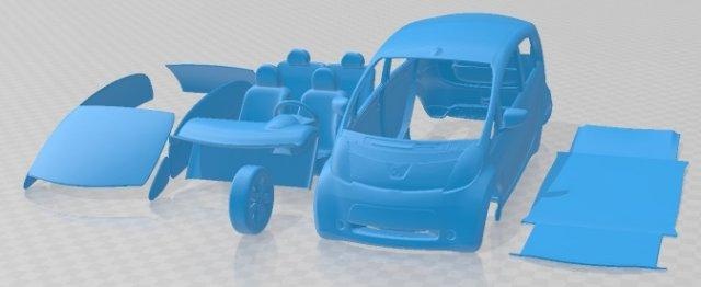 Peugeot íon 2011 imprimível carro automotivo fenda escalextrico Tamiya rc miniz passatempo micro diecast 3d print model - Mito3D