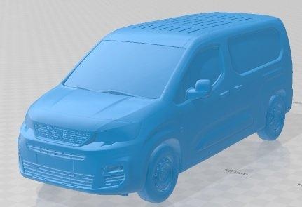 peugeot partner crew van lwb 2021 printable automotive diorama modeling hobby solid scale model 3d print model - Mito3D