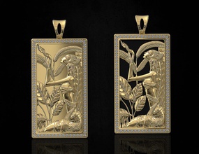 faraó menina pingente 3d printable jóias pingentes ouro de prata platina brilhantes sterling mulheres medalhão a moda garota gem jóia antiga egípcio o egito 3d print model - Mito3D