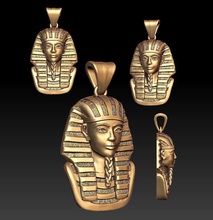 faraó pingente 3d impressão modelo in pingentes 3dexport egípcio rei ramsés tutankhamon antigo escultura egito cleópatra broche colar pirâmide estátua mamãe joalheria 3d print model - Mito3D