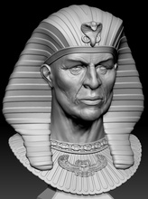 pharaoh 3d print model in man 3dexport sculpture stl cnc authors work art media printing men bust statue antique portrait 3d print model - Mito3D