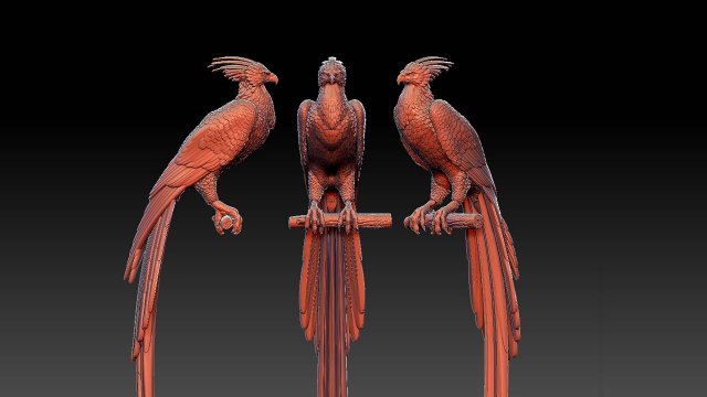 Fenice scultura uccello fantasia fuoco risurrezione rinascita fenice fenix Ali piuma interni stampante alto arredamento statua Silente Harry vasaio aquila 3D print model - Mito3D