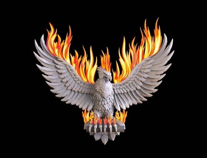 Fénix escultura pássaro fantasia fogo ressurreição renascimento Phenix Fênix asas pena impressora Alto decoração estátua Dumbledore atormentar oleiro Águia 3d print model - Mito3D