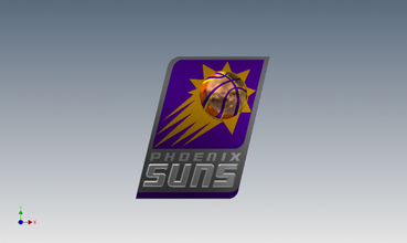 phénix soleil badge 3d modèle in récompenses 3dexport logo nba sport basketball ball 3d print model - Mito3D