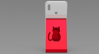 phone cat holder 3d print model in accessories 3dexport kitty gadget animals 3d print model - Mito3D