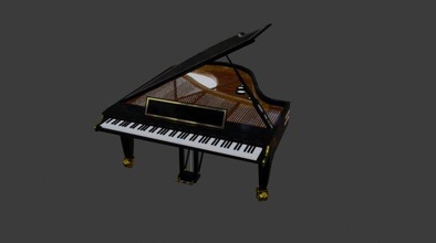 pianoforte yamaha 3d modello in 3dexport strumento musicale realistico coda musica arte classico clasical music 3d print model - Mito3D