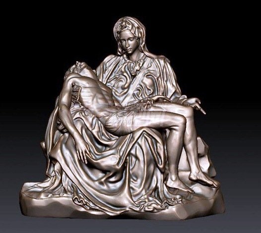 pieta estátua of virgem maria embalando jesus 3d impressão modelo in escultura 3dexport jesu maria deus 3D print model - Mito3D