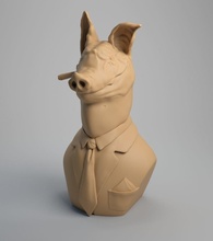 maiale animale giocattolo giocattoli carattere sigaretta porcellino 3d print model - Mito3D