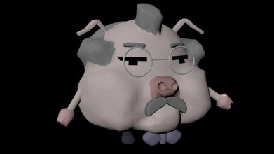 domuz yaşlı cerdo animasyon canlandırmak hayvan karikatür karakter çokgen 3d Maya 3d print model - Mito3D