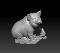 pig brings wealth 2019 money gold 3d printering mascot animal 3d print model - Mito3D