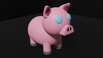 pig free 3d model in 3dexport modelo3d personaje animal character decoration decorative animals 3d print model - Mito3D
