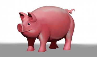 domuz zbrush şekil vermek polipli boya Çiftlik çiftçi çiftçilik hayvan açgözlü domuzlar oink 3d print model - Mito3D