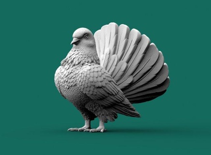 Pigeon sculpture Colombe oiseau oiseaux art bec volant moineau mésange bouvreuil Rossignol miniatures animal ailes plume 3d print model - Mito3D