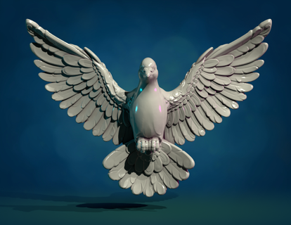 güvercin iii heykel kuş çobanpüskülü kutsal ruh Tanrı takı din kilise 3d print model - Mito3D