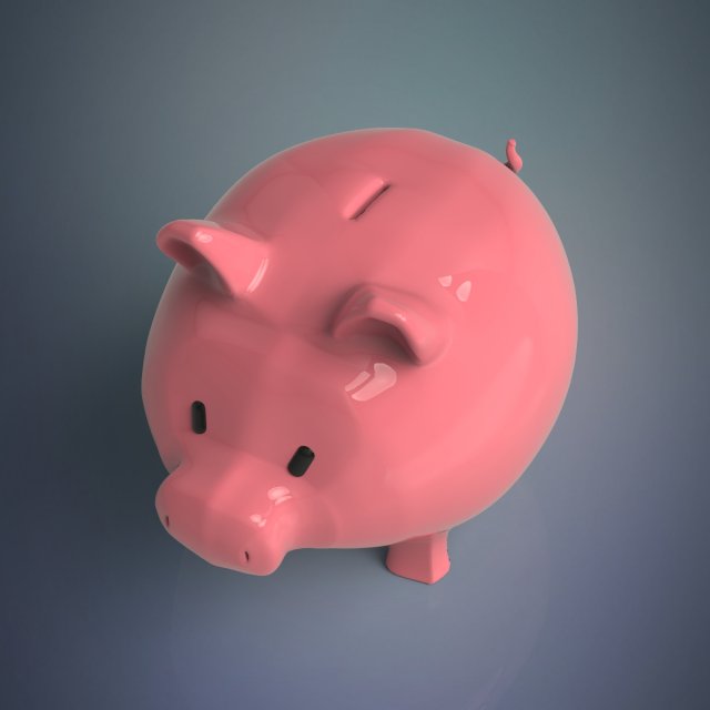 piggy bank pig finance money bag cash dollar loot gold treasure coin child toy childs kid kids deposit cute penny 3D print model - Mito3D