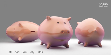 sparschwein 3d pro piggy Haus Geld Münze Kinder Tier drucken 3d print model - Mito3D
