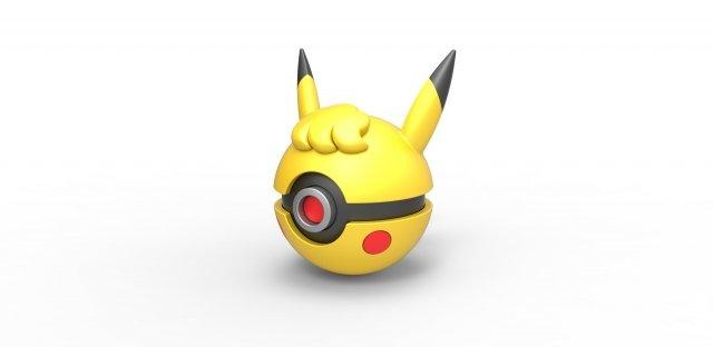 pikachu curly orb pikachu curly pikachucurly curlypikachu concept container toy print printable  3d print model - Mito3D
