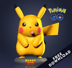 pikachu fanart free 3d print model in animals 3dexport pokemon pokemongo 3d print model - Mito3D