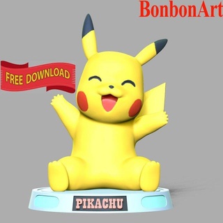 Pikachu gratuito figurine Pokemon gioco animale manga 3dprint anime 3dprinting figura statua cartone animato comico arte design personaggio 3d print model - Mito3D