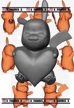 pikachu cœur libre 3d impression modèle in jouets 3dexport pokémon 3d print model - Mito3D