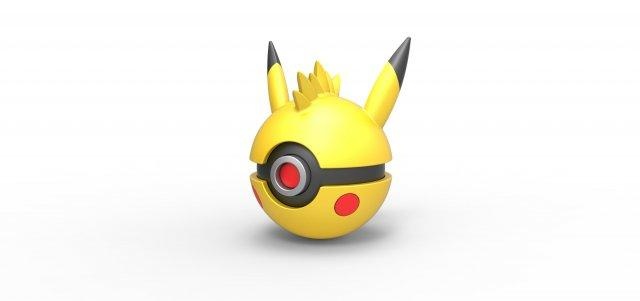 Pikachu Espinho esfera conceito recipiente brinquedo impressão imprimível bola 3d print model - Mito3D