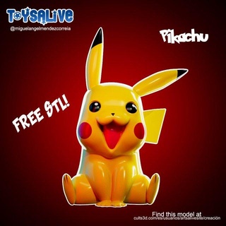 pikachu stl gratuito 3d stampa modello in mostri creature 3dexport pokemon nintendo 3d print model - Mito3D