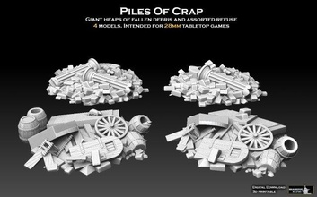 piles of crap free 3d print model in architecture 3dexport warhammer 40k ruin building house temple pillar column trash garbage refuse rubble stone archway barricade stockade wall fortification 3d print model - Mito3D