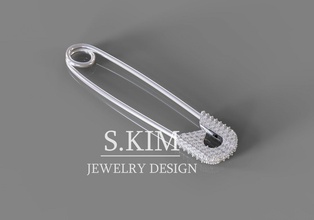 pin gems earrings brooch gem 3d print model - Mito3D