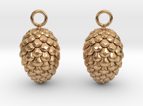 pinecone earrings 3d print model in 3dexport pendientes pia 3d print model - Mito3D