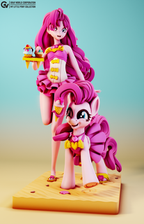 rosado playa arena conjunto mlp mujer poni pequeño Pony personaje amistad magia programa televisión dibujos animados dedo meñique tarta ecuestre muchachas hembra 3d print model - Mito3D