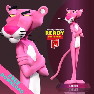 pink panther free animals 3d print model - Mito3D