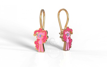 pinkie pie earrings fluttershy 3d print model in 3dexport pony 3d print model - Mito3D
