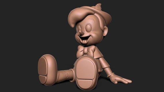 Pinocchio figurines 3dprint statue zbrush figure mignonne jouet amusement art sculpture dessin animé sculptures 3d print model - Mito3D