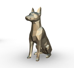 pinscher şekil 3d yazdır model in hayvanlar 3dexport sanat hediye düşük poli 3dprint hayvan dekor heykelcik iç tasarım minyatürler heykel oyuncak karikatür kağıt işi japon katlama sanatı köpek 3d print model - Mito3D
