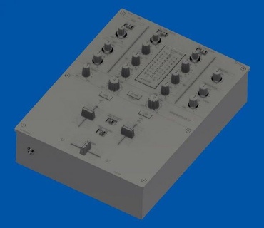 Pionier djm 2 channel Rührgerät Audio Eingänge Phono Plattenspieler Auswirkungen eq dazugewinnen Crossfader Filter Hall Verzögerungen kompakt tragbar DJ 3d print model - Mito3D