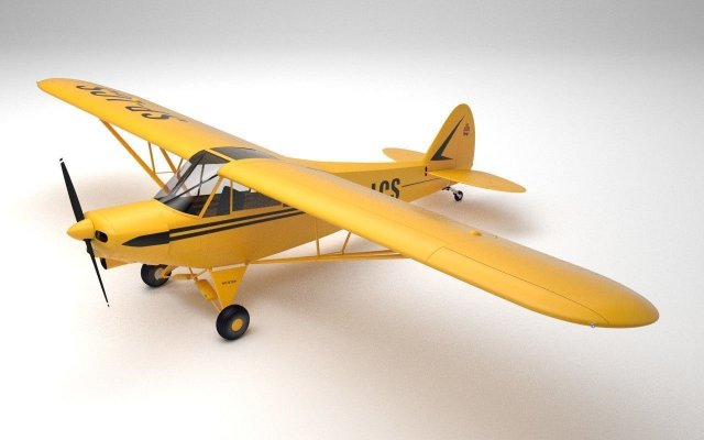 gaitero pa 18 supercub 3d modelo in deporte 3dexport pa18 aeronave monoplano utilidad civil avión ligero clásico licuadora privado aparejo 3D print model - Mito3D