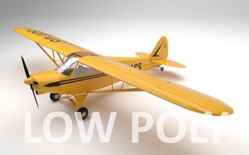 piper pa-18 supercub poly 3d model in commercial 3dexport pa18 aircraft airplane civilian utility light transport monoplane classic blender game lowpoly 3d print model - Mito3D