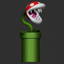 piraña planta maceta mario Super Mario Bros nintendo zbrush 3d velocidad juego establecido marioplant 3d print model - Mito3D