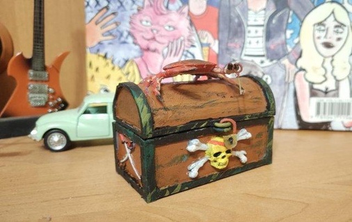 pirate chest  decor pirate chest box crab  3d print model - Mito3D