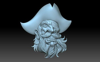pirate head pirate corsair buccaneer bas-relief relief cnc head captain skipper